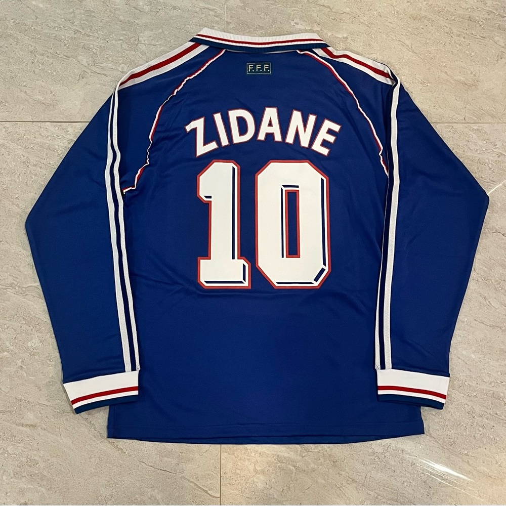 France 1998 World Cup Long Sleeve Home jersey - Zidane #10 US SIZE X-LARGE